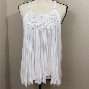 New Loose BoHo fringe tank XL